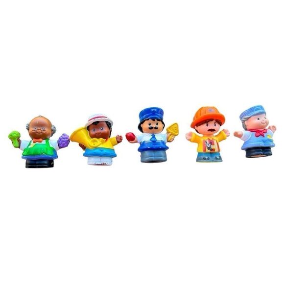 Fisher Price Little People Lot of 5 Boy Various Workers & Tuba Player - Picture 1 of 3
